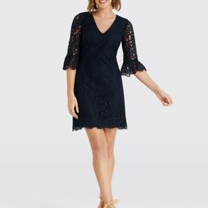 Draper James Bell Sleeve Lace Dress Navy Size 4